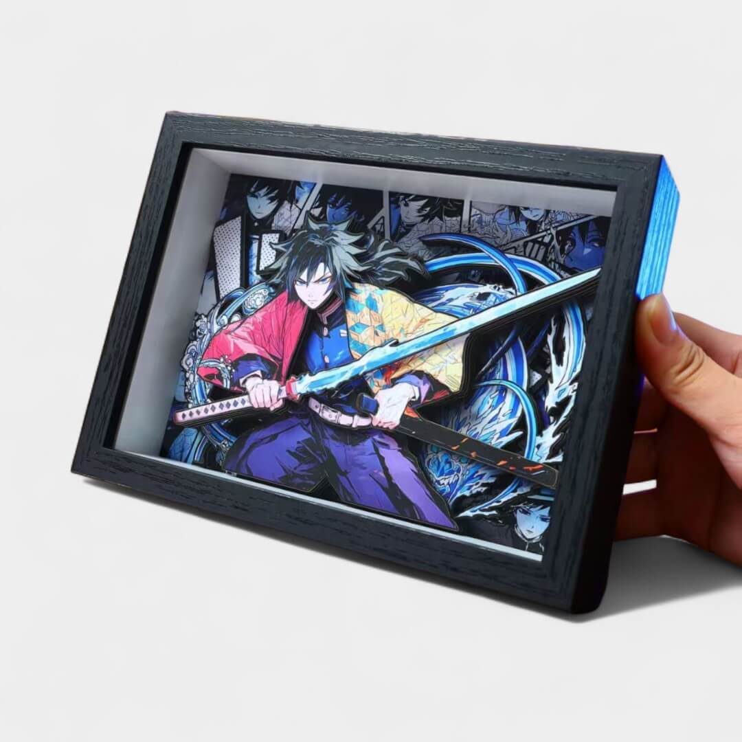 QUADRO DE VIDRO 3D DE DEMON SLAYER