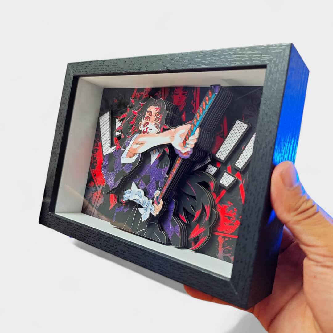 QUADRO DE VIDRO 3D DE DEMON SLAYER
