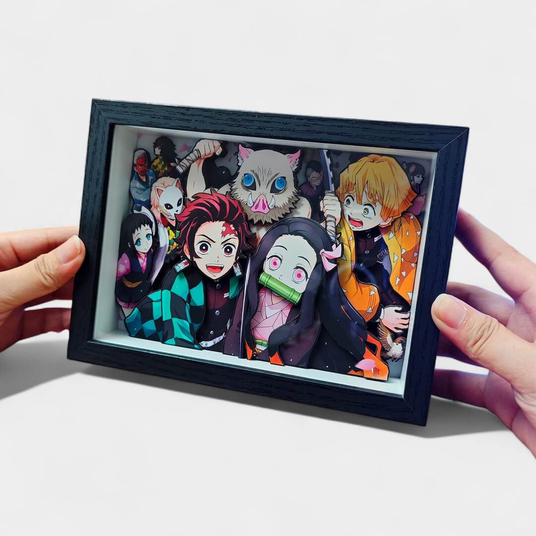 QUADRO DE VIDRO 3D DE DEMON SLAYER