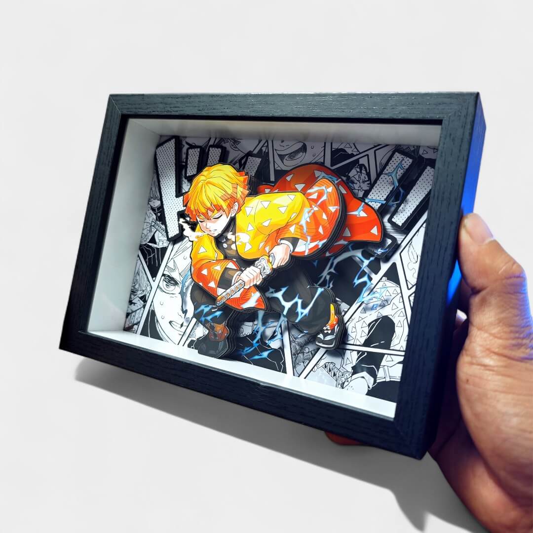 QUADRO DE VIDRO 3D DE DEMON SLAYER