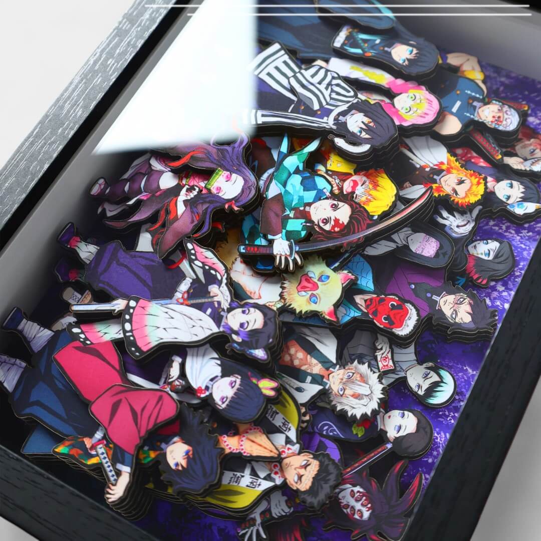 QUADRO DE VIDRO 3D DE DEMON SLAYER