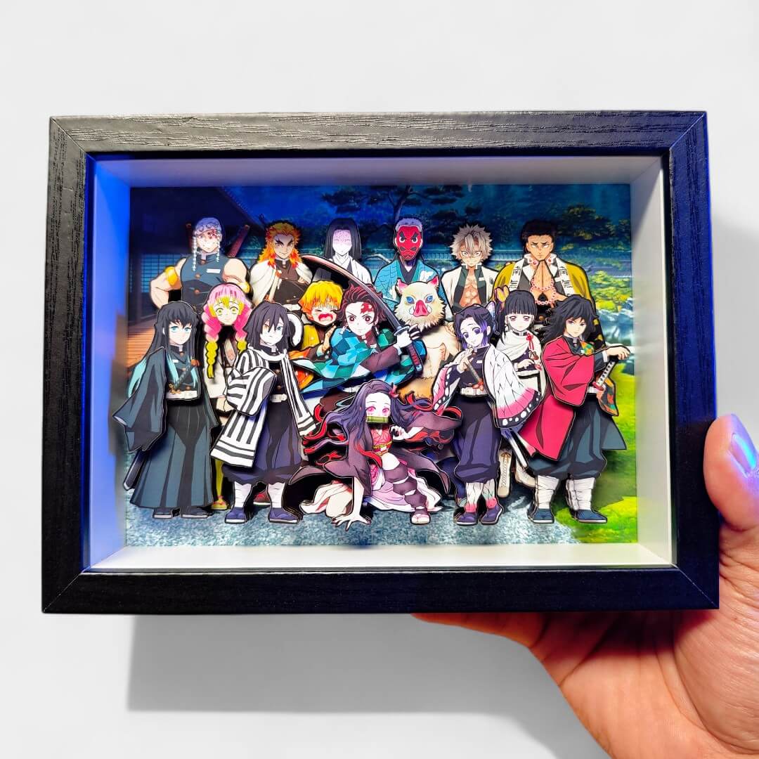 QUADRO DE VIDRO 3D DE DEMON SLAYER