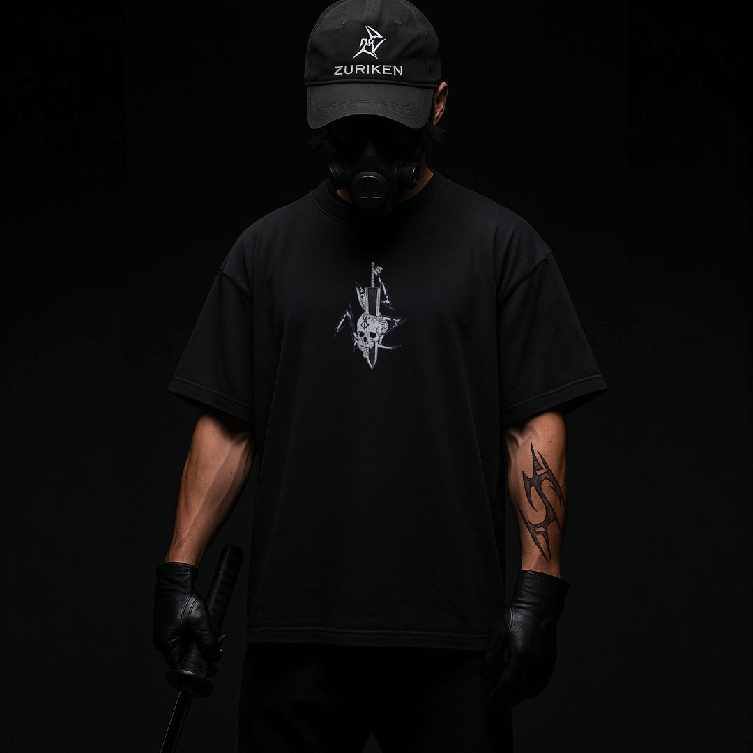 CAMISETA OVERSIZED PREMIUM BERSERK GUTS SKULL