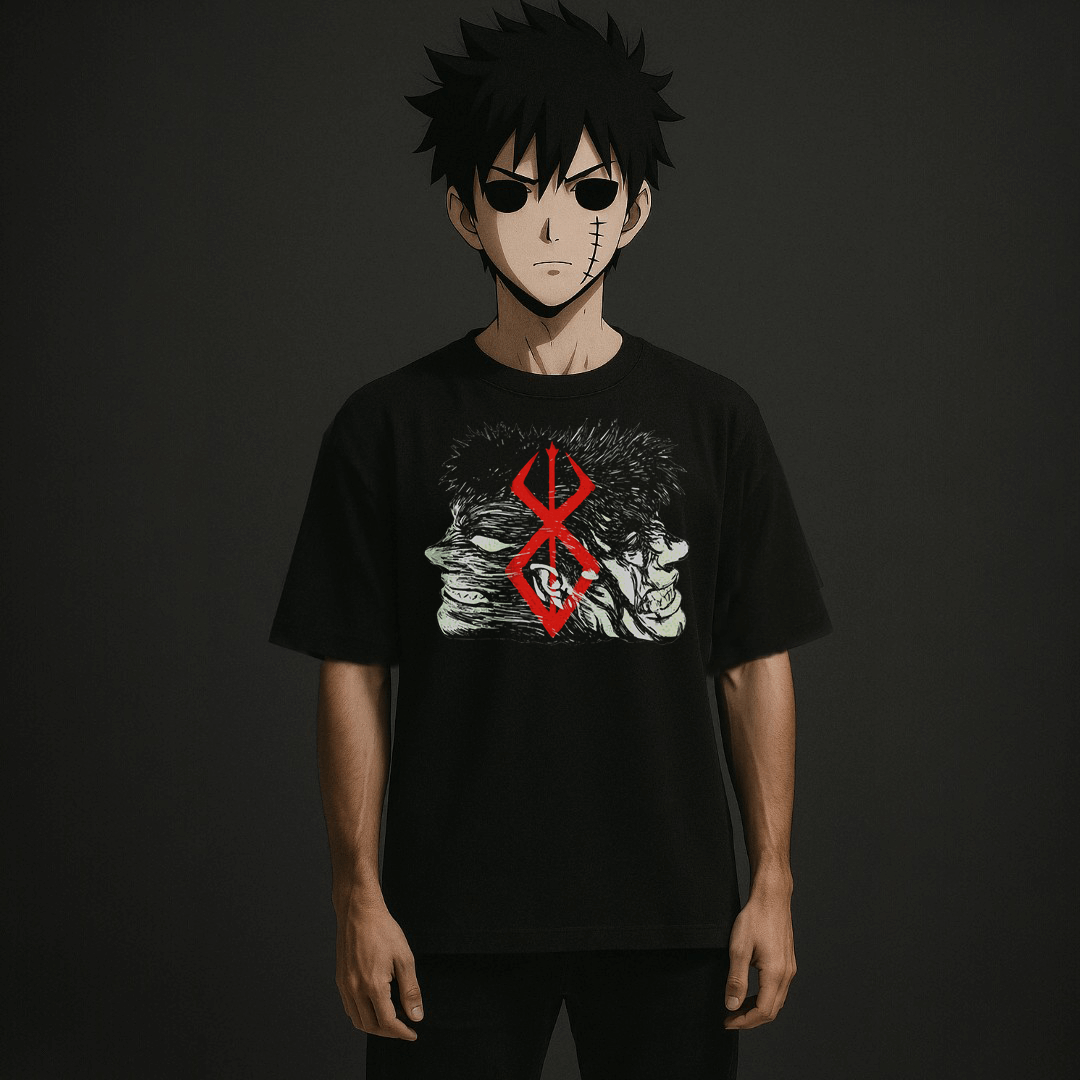 CAMISETA OVERSIZED PREMIUM BERSERK GUTS CONFUSÃO