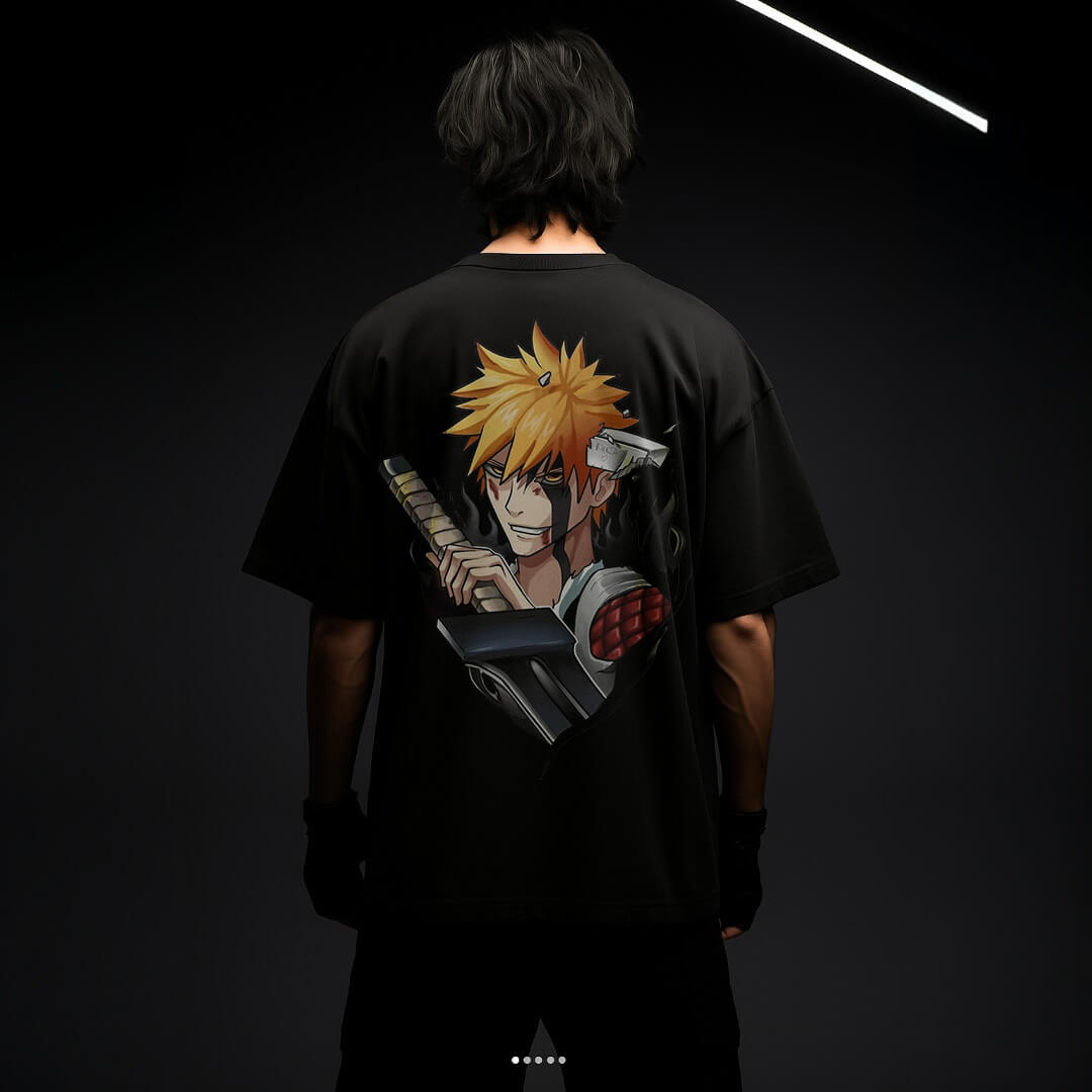 CAMISETA OVERSIZED PREMIUM BLEACH ICHIGO CHAMAS