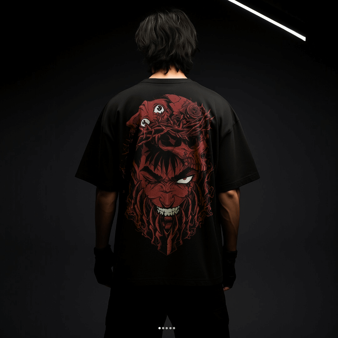 CAMISETA OVERSIZED PREMIUM BERSERK GUTS SKULL