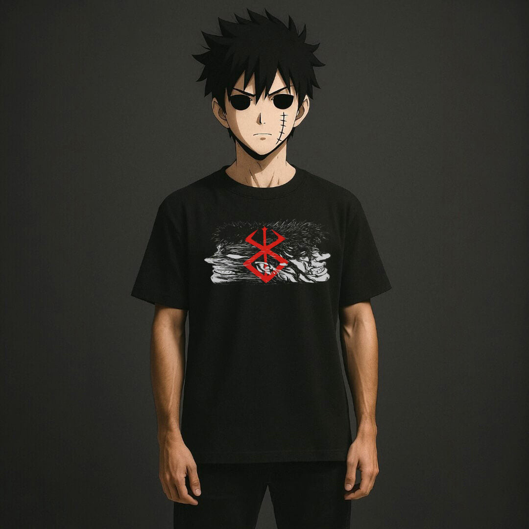 CAMISETA PREMIUM BERSERK GUTS CONFUSÃO