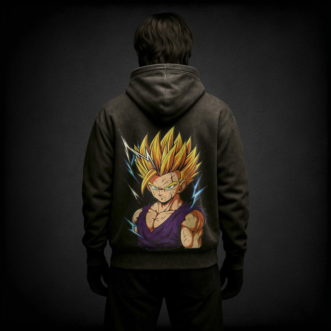 MOLETOM VINTAGE PREMIUM DRAGON BALL GOHAN SSJ2