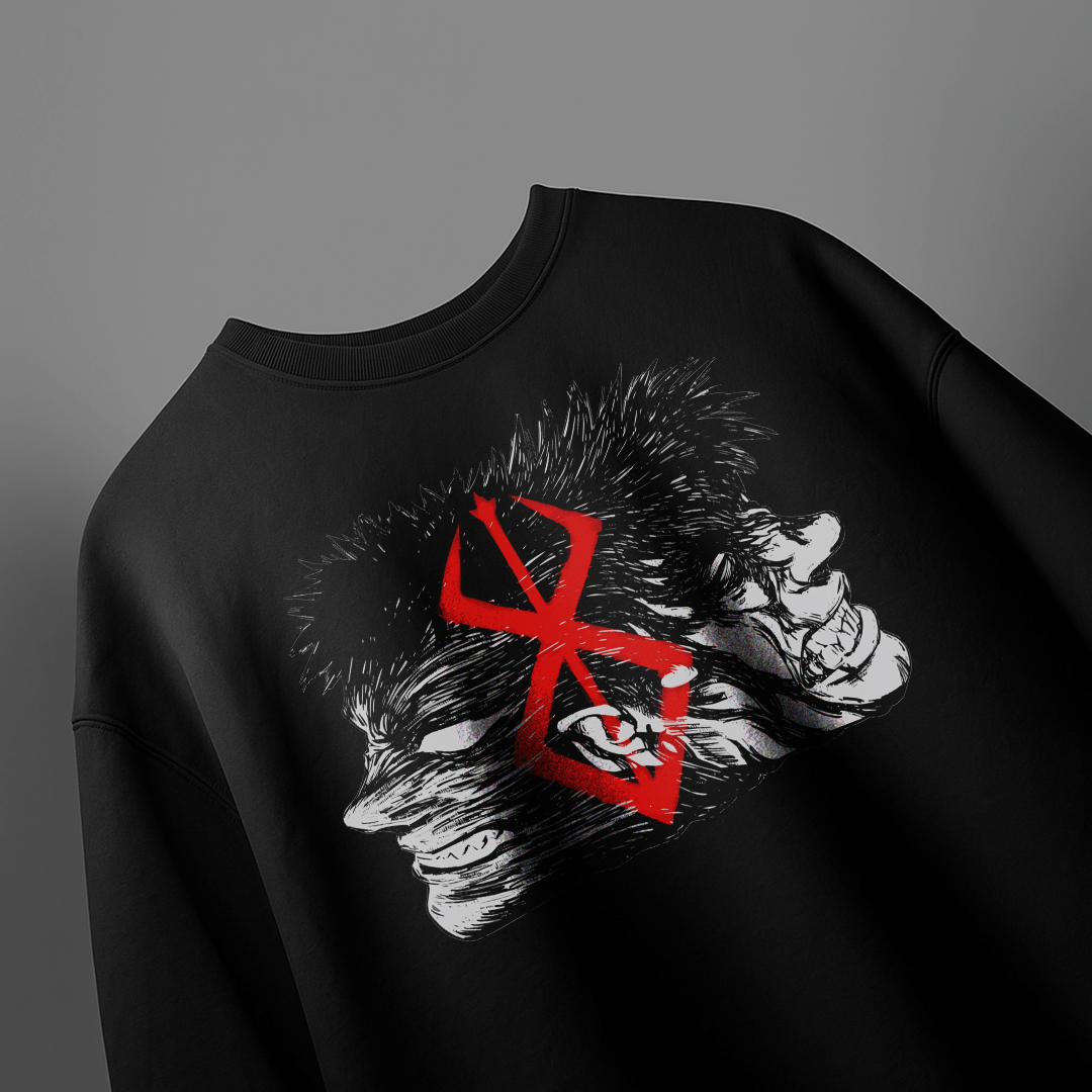 CAMISETA OVERSIZED PREMIUM BERSERK GUTS CONFUSÃO