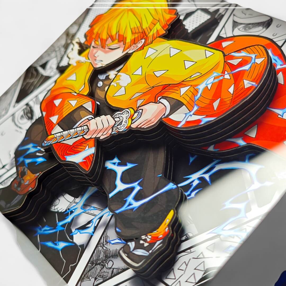 QUADRO DE VIDRO 3D DE DEMON SLAYER