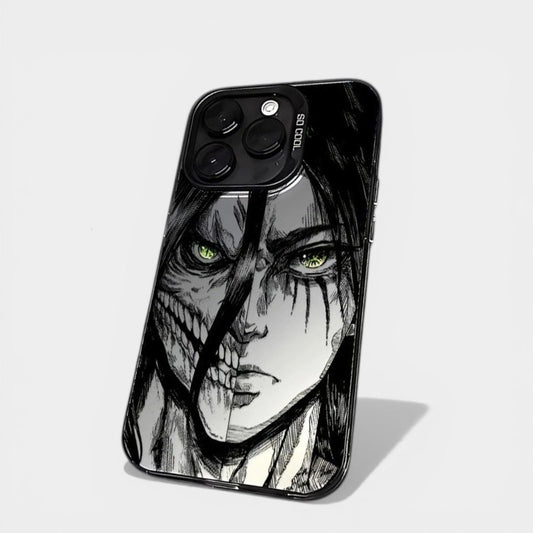 CAPINHA DE IPHONE EREN VS TITAN METALIZADO