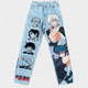 CALÇA JEANS DESENHO A MÃO TOJI E GOJO