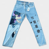 CALÇA JEANS DESENHO A MÃO TOJI