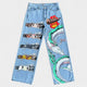 CALÇA JEANS DESENHO A MÃO STUDIO GHIBLI