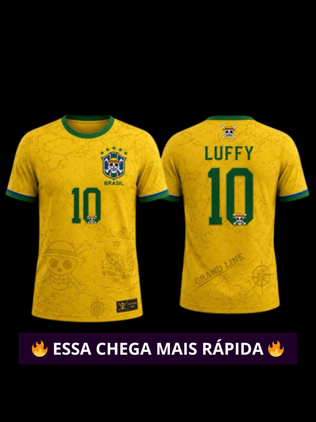 CAMISETA LUFFY X BRASIL - COM ENTREGA MAIS RÁPIDA
