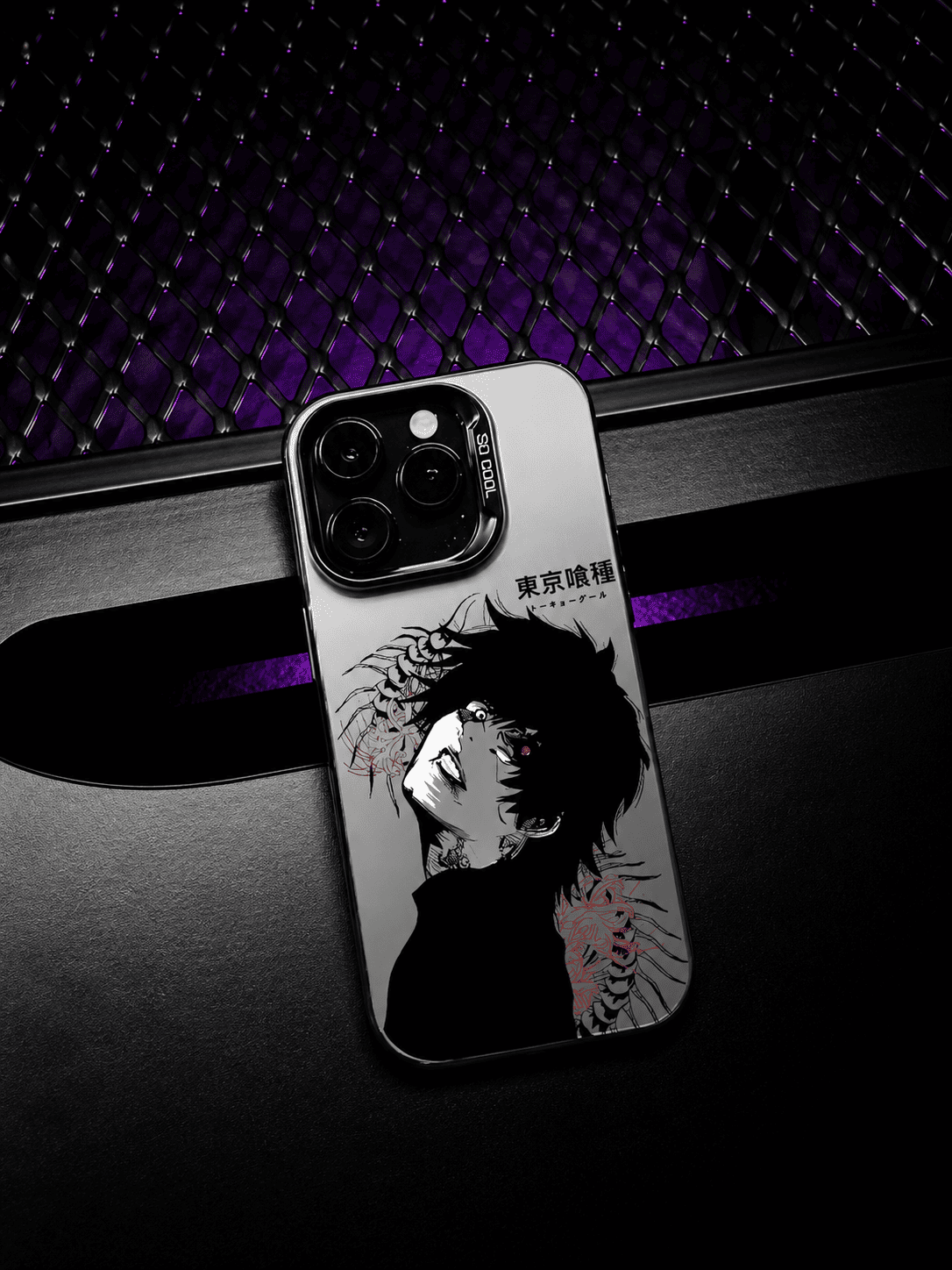 CAPINHA DE IPHONE TOKYO GHOUL KANEKI  ESPINHOS METALIZADO