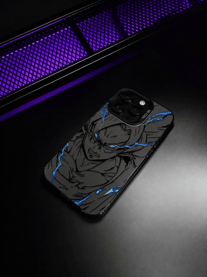 CAPINHA DE IPHONE DRAGON BALL RAIOS AZUIS