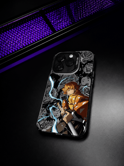 CAPINHA DE IPHONE ZENITSU DEMON SLAYER METALIZADO