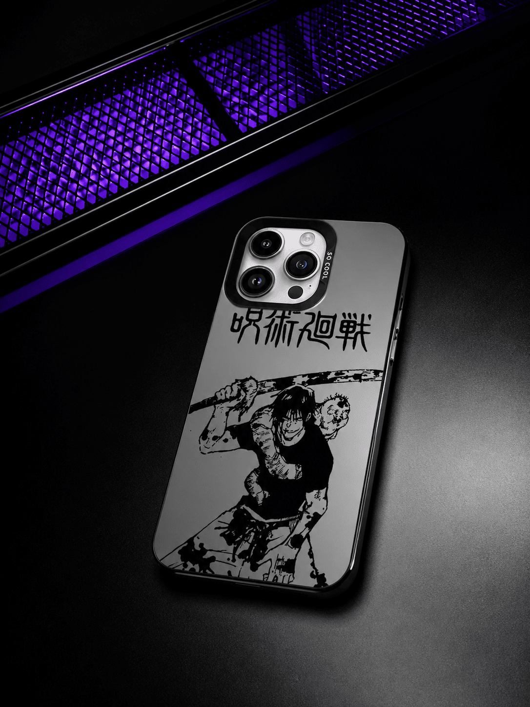 CAPINHA DE IPHONE TOJI BATALAHA JUJUTSU KAISEN METALIZADO