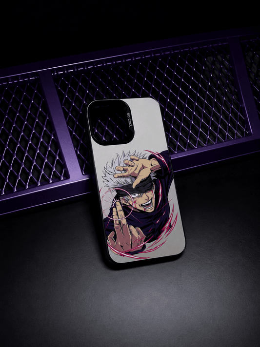 CAPINHA DE IPHONE JUJUTSU KAISEN GOJO METALIZADO
