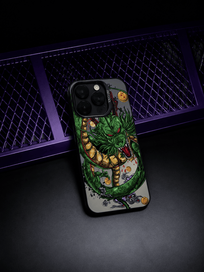 CAPINHA DE IPHONE DRAGON BALL SHENLONG METALIZADO