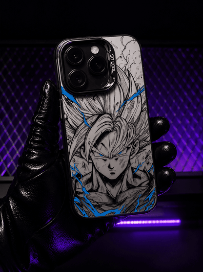 CAPINHA DE IPHONE DRAGON BALL GOKU BLUE METALIZADO