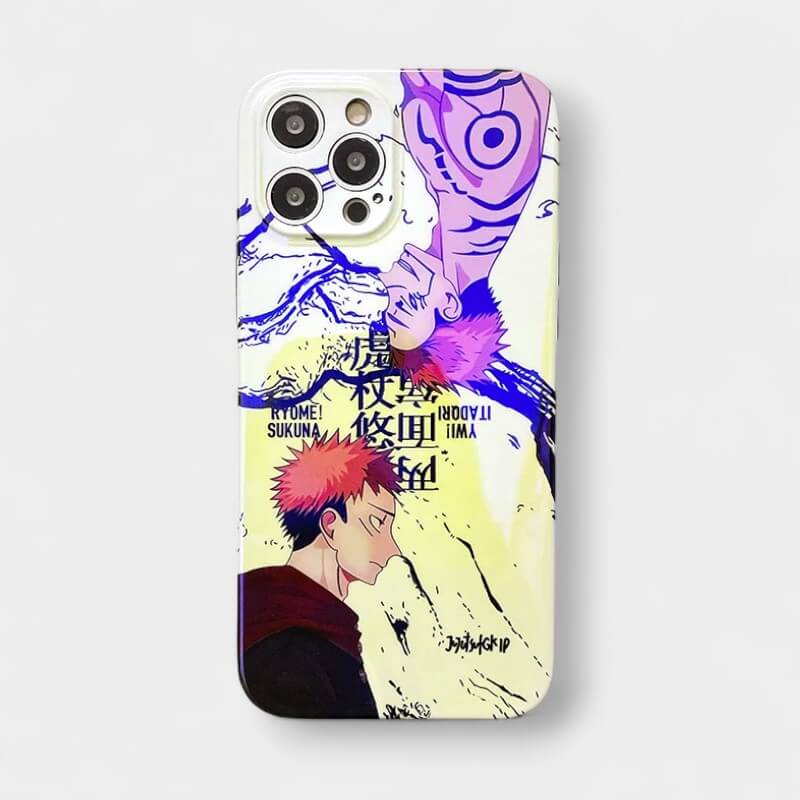CAPINHA DE IPHONE ITADORI E SUKUNA BLACK AND WHITE  4K