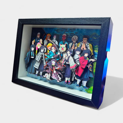 QUADRO DE VIDRO 3D DE DEMON SLAYER