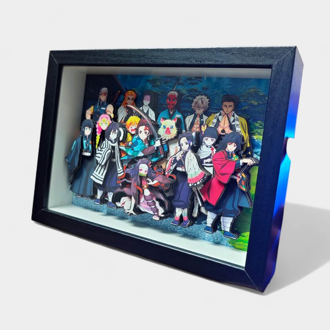 QUADRO DE VIDRO 3D DE DEMON SLAYER