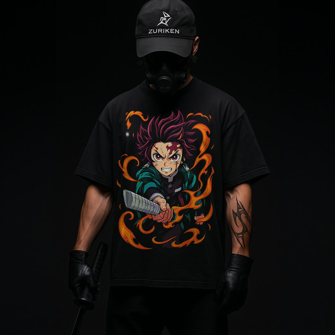 CAMISETA OVERSIZED PREMIUM DEMON SLAYER TANJIRO