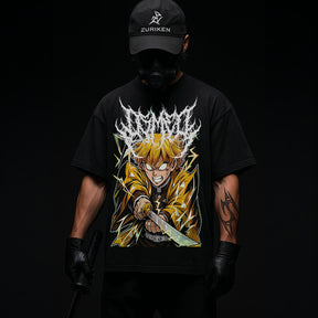 CAMISETA OVERSIZED PREMIUM DEMON SLAYER ZENITSU