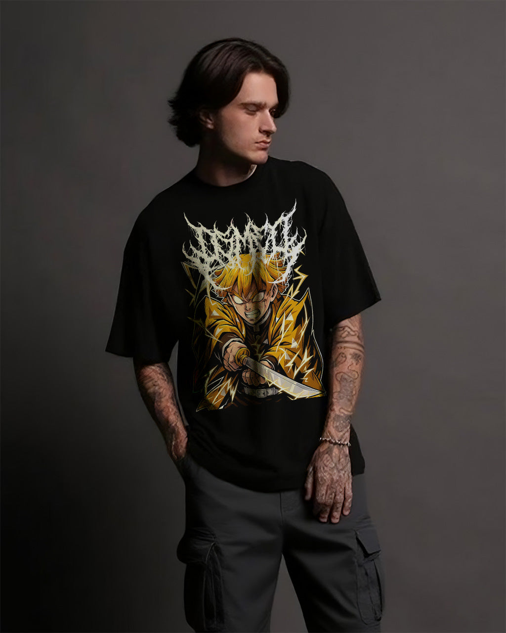 CAMISETA OVERSIZED PREMIUM DEMON SLAYER ZENITSU
