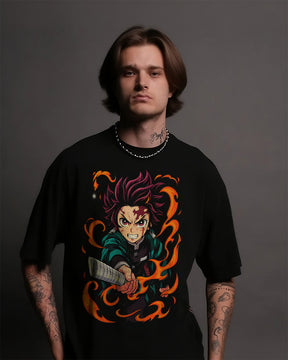 CAMISETA OVERSIZED PREMIUM DEMON SLAYER TANJIRO
