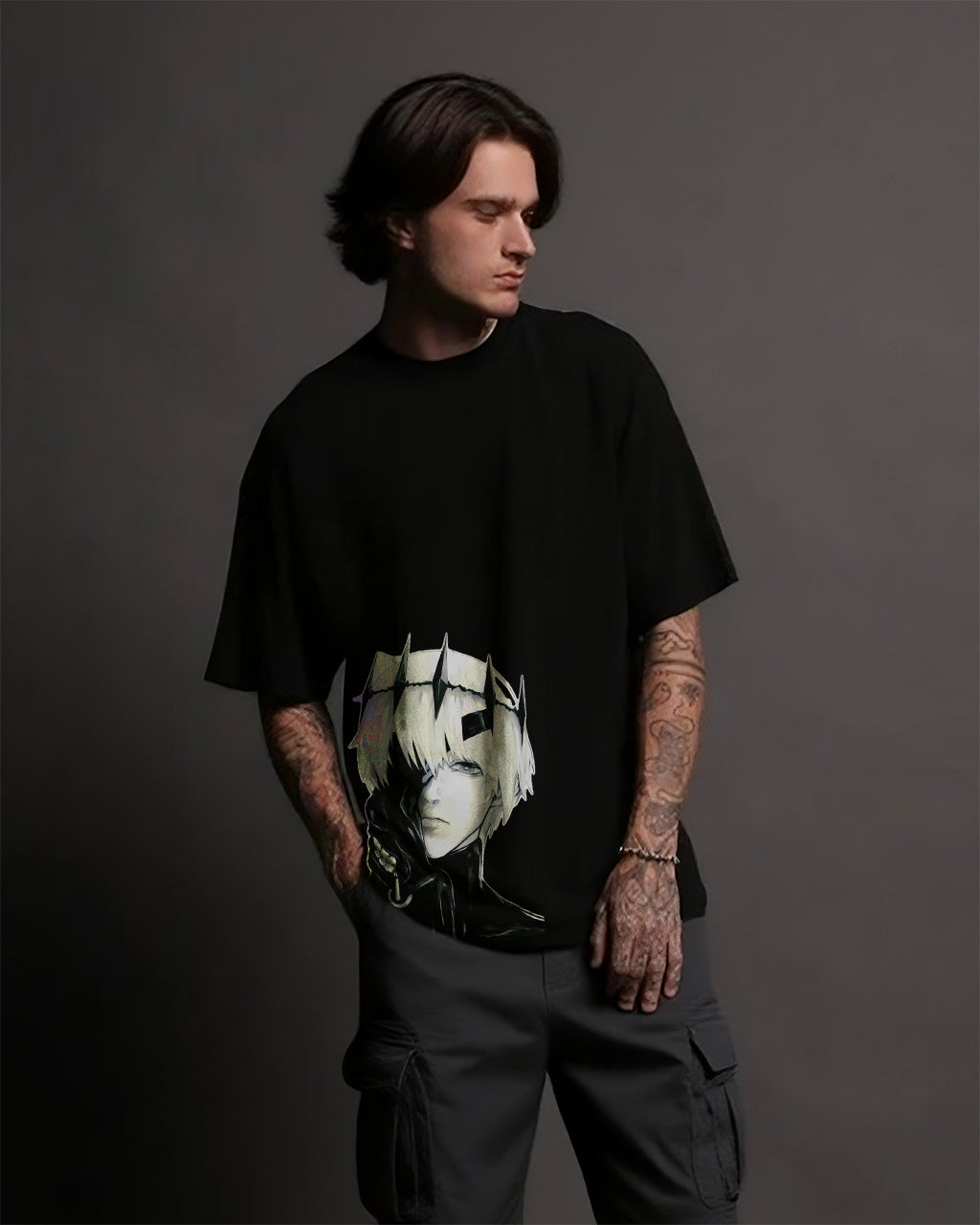CAMISETA OVERSIZED PREMIUM TOKYO GHOUL KANEKI