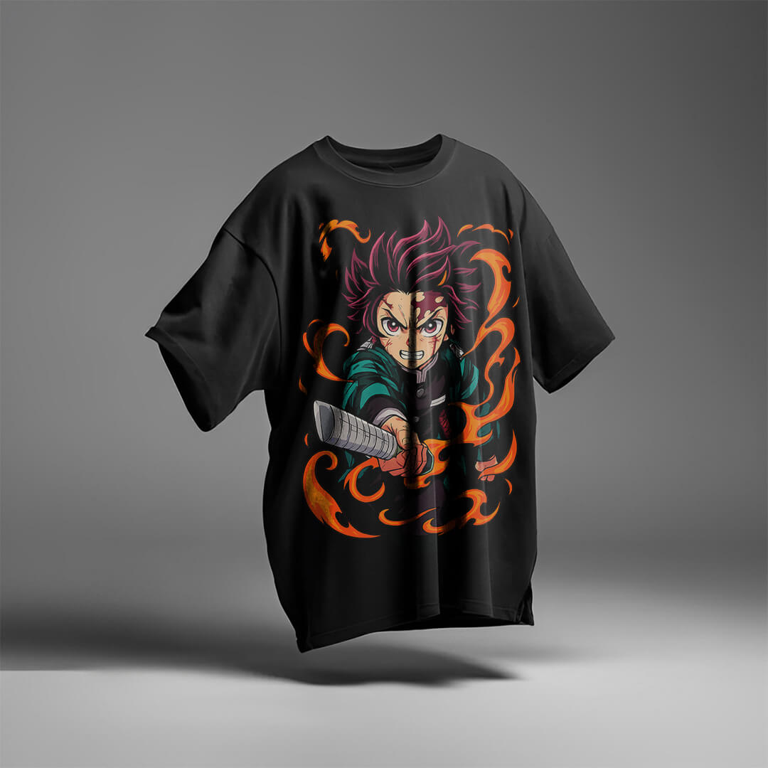 CAMISETA OVERSIZED PREMIUM DEMON SLAYER TANJIRO