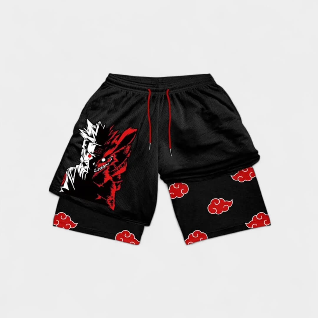 SHORT ANIME FIT™ UNISSEX NARUTO VERSAO MINI KURAMA