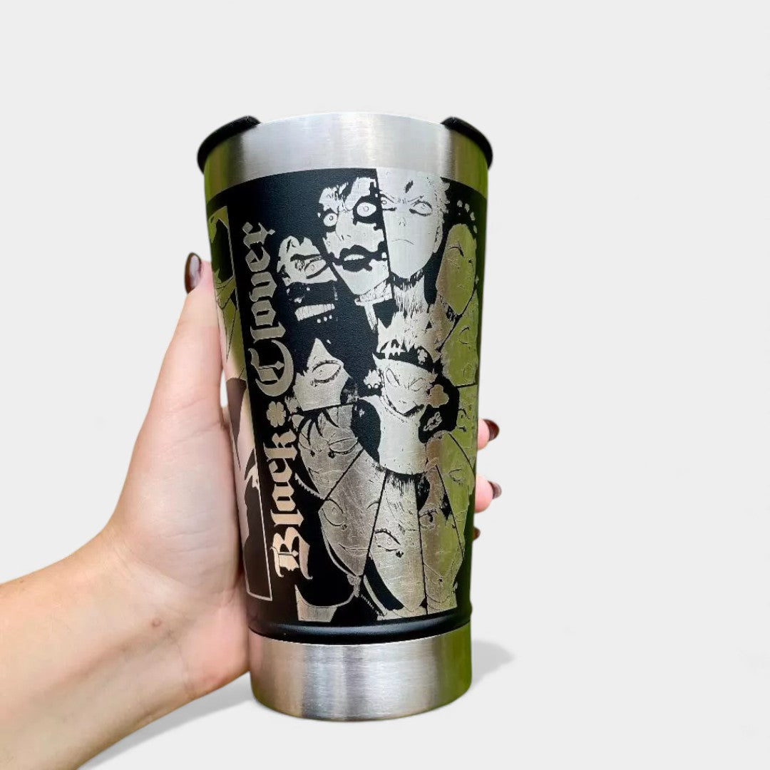 COPO TÉRMICO EXCLUSIVO FEITO A LASER BLACK CLOVER