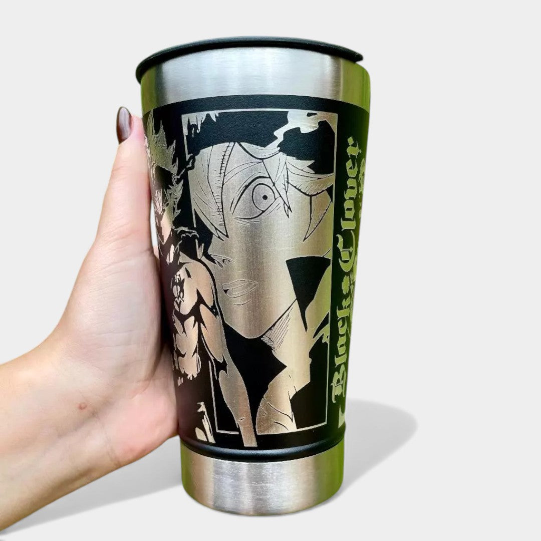 COPO TÉRMICO EXCLUSIVO FEITO A LASER BLACK CLOVER