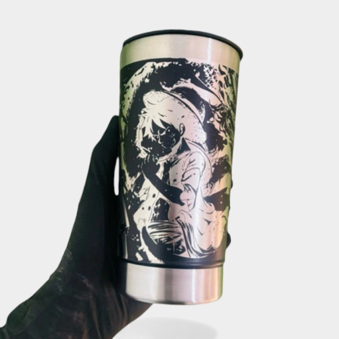 COPO TÉRMICO EXCLUSIVO FEITO A LASER LUFFY ONE PIECE