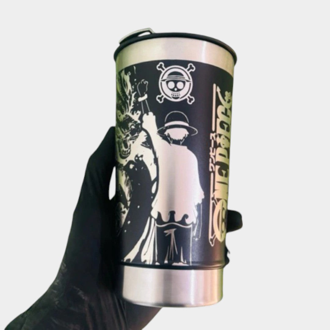 COPO TÉRMICO EXCLUSIVO FEITO A LASER LUFFY ONE PIECE