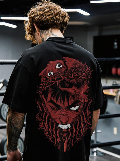 CAMISETA OVERSIZED PREMIUM BERSERK GUTS SKULL