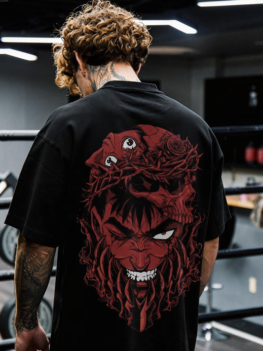 CAMISETA OVERSIZED PREMIUM BERSERK GUTS SKULL