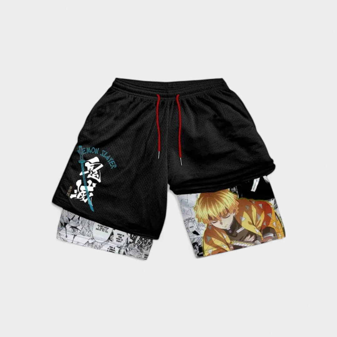 SHORT ANIME FIT™ UNISSEX ZENITSU RESPIRAÇÃO PROFUNDA