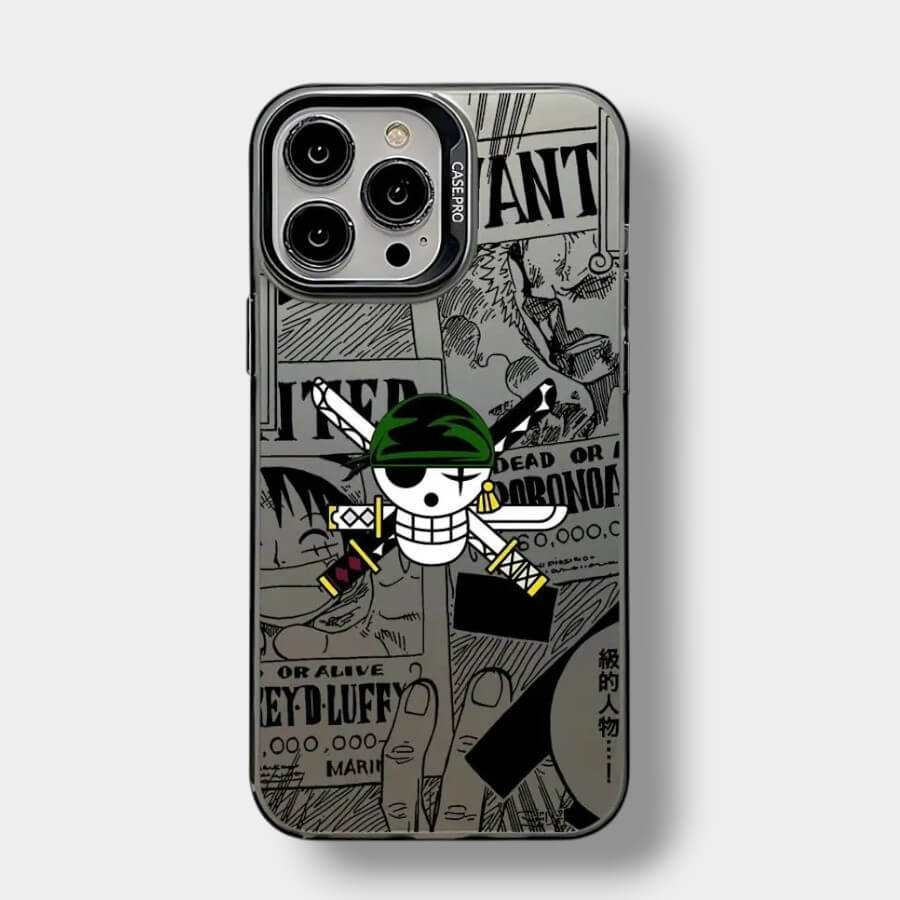 CAPINHA DE IPHONE SIMBOLO ZORO ONE PIECE METALIZADO
