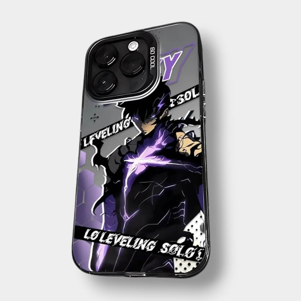 CAPINHA DE IPHONE SUNG TREVAS SOLO LEVELING METALIZADO