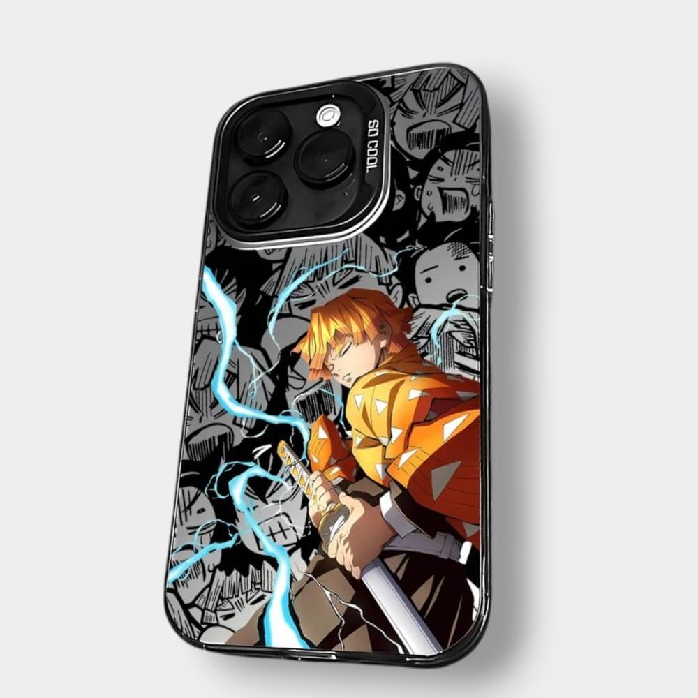 CAPINHA DE IPHONE ZENITSU DEMON SLAYER METALIZADO