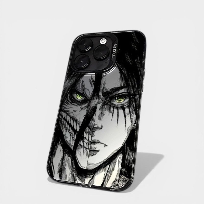 CAPINHA DE IPHONE EREN VS TITAN METALIZADO